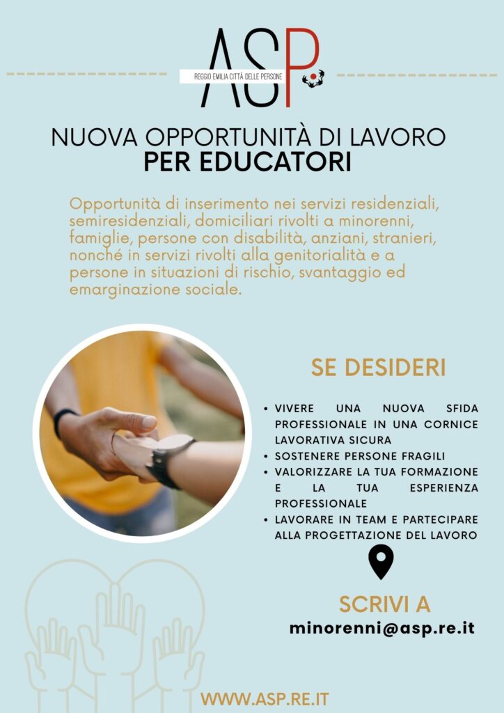 Locandina opportunita' lavoro educatori